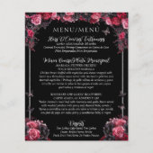 Budget Gotische Bloemen Tweetalig Quinceañera Menu (Voorkant)