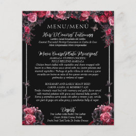 Budget Gotische Bloemen Tweetalig Quinceañera Menu