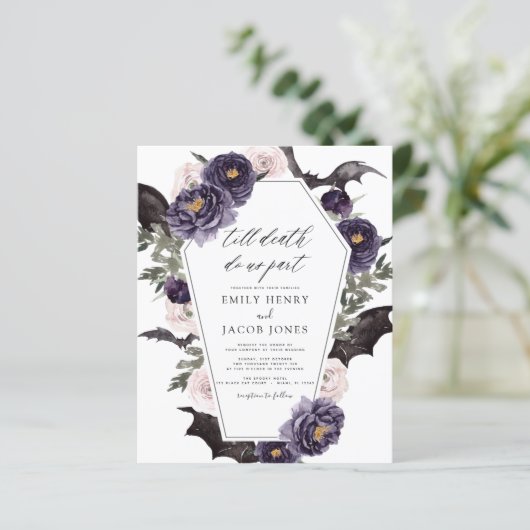 Budget Gotische Halloween Bruiloft Donker Paarse (Staand voorkant)