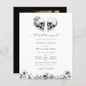 BUDGET Gotische schedel Hallowedding Retro bruilof (Voorkant / Achterkant)