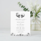 BUDGET Gotische schedel Hallowedding Retro bruilof (Staand voorkant)