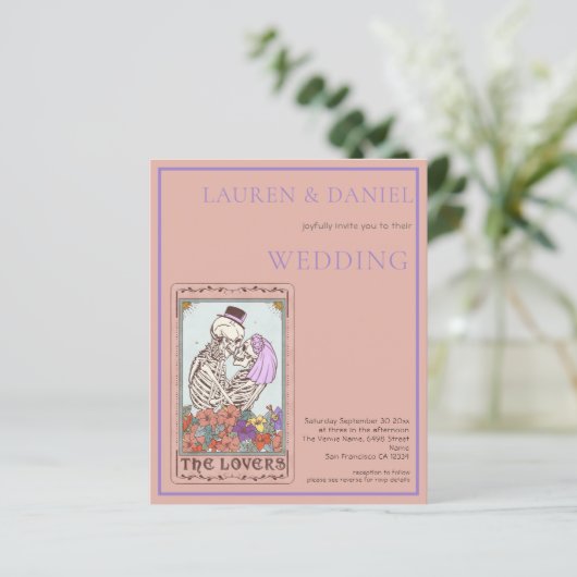 Budget Gotische Tarot Kaart QR Code Bruiloft (Staand voorkant)