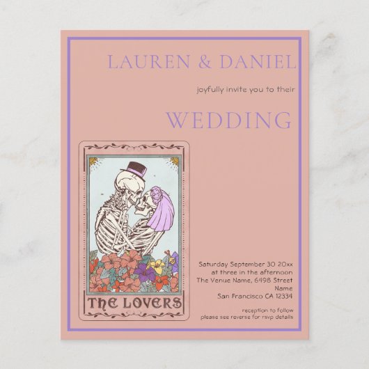 Budget Gotische Tarot Kaart QR Code Bruiloft (Voorkant)