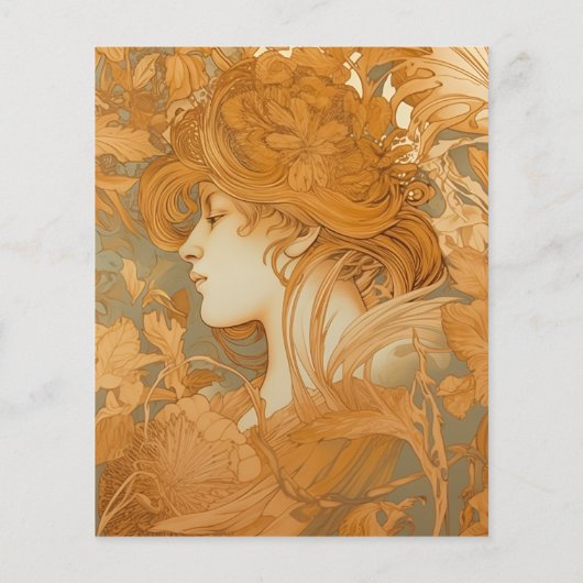 Budget Goud Bloemen Art Nouveau Bruiloft (Achterkant)