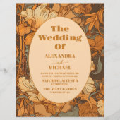 Budget Goud Bloemen Art Nouveau Bruiloft Flyer (Voorkant)