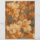 Budget Goud Bloemen Art Nouveau Bruiloft Flyer (Achterkant)