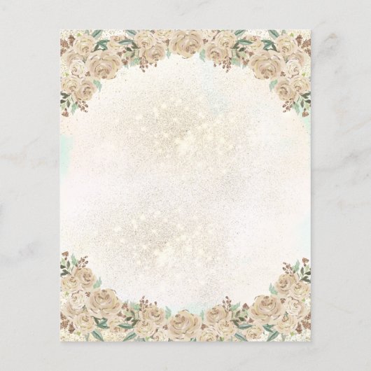 Budget Goud Bloemen Prinses Quinceañera Opslagdatu (Achterkant)