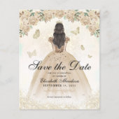 Budget Goud Bloemen Prinses Quinceañera Opslagdatu (Voorkant)