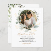 BUDGET Goud en groen Eucalyptus Fotobruiloft (Voorkant / Achterkant)