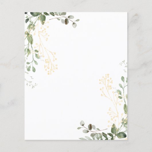 BUDGET Goud en groen Eucalyptus Fotobruiloft (Achterkant)