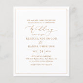 Budget Goud en Wit Elegante Bruiloft Uitnodiging (Voorkant)