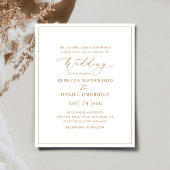 Budget Goud en Wit Elegante Bruiloft Uitnodiging