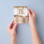 Budget Goud Folie Glitter Quinceanera 15e Flyer (Hand)