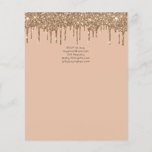 Budget Goud Folie Glitter Quinceanera 15e Flyer (Achterkant)