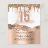 Budget Goud Folie Glitter Quinceanera 15e Flyer (Voorkant)