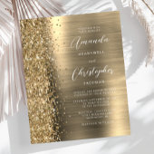 Budget Goud Glam Glitter Trouw Uitnodiging