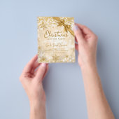 Budget Goud Glitter Kerst Winter Vakantie Uitnodig Flyer (Hand)