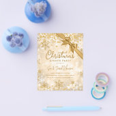 Budget Goud Glitter Kerst Winter Vakantie Uitnodig Flyer (Enkel)
