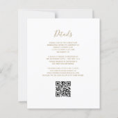 Budget Goud Glitter Wit QR Code Trouw Uitnodiging (Achterkant)
