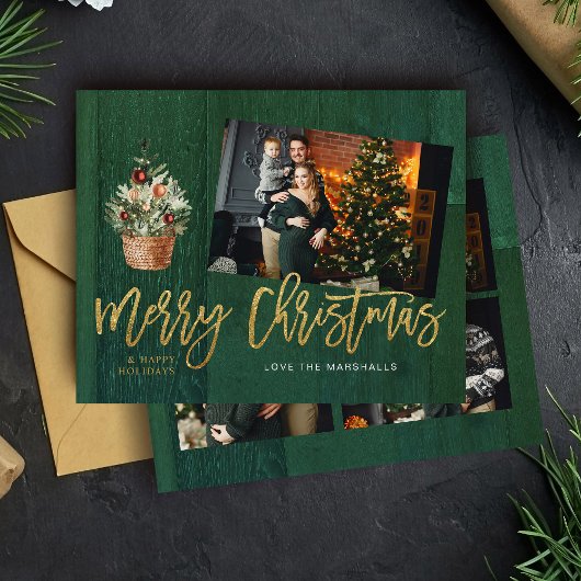Budget Goud & Groen Rustic Kerstmis 4 Multi Foto