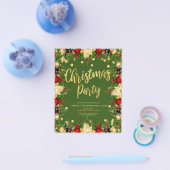 Budget Goud Groene Kerstmis Zakelijke Uitnodiging Flyer (Enkel)