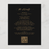 Budget Goud Kalligrafie Zwart Bruiloft Uitnodigen (Achterkant)