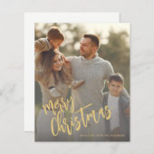 Budget goud Kerstmis foto kerstkaart (Voorkant / Achterkant)