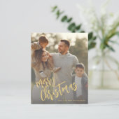 Budget goud Kerstmis foto kerstkaart (Staand voorkant)