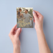 Budget goud Kerstmis foto kerstkaart Flyer (Hand)