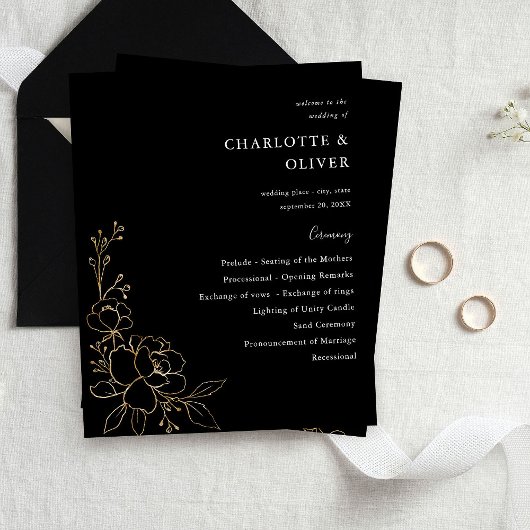 Budget Goud Land Bloemen Huwelijksceremonie Progra