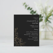 Budget Goud Land Bloemen Huwelijksceremonie Progra (Staand voorkant)