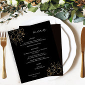 Budget Goud Land Bloemen Menu - Zwart
