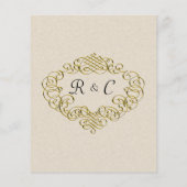 Budget Goud Monogrammed Crest Bruiloft Uitnodiging Flyer (Achterkant)
