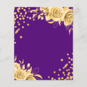 Budget Goud Paarse Bloemen Glitter 30e Verjaardag Flyer (Achterkant)