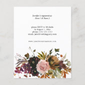 Budget Goud, Paarse Blos Roze Bruidsdouche Flyer (Achterkant)