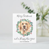 Budget Goud Retriever Hond Kerstkaart (Staand voorkant)