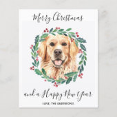 Budget Goud Retriever Hond Kerstkaart (Voorkant)