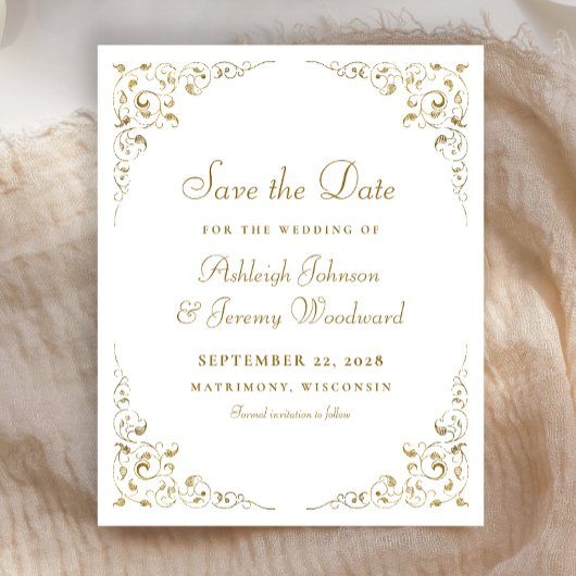Budget Goud Schrift Botanische Frame Save The Date