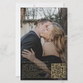 Budget goud script QR foto trouwuitnodiging (Achterkant)