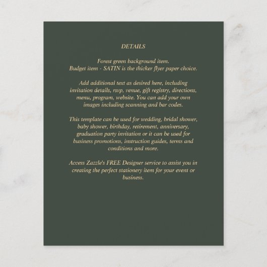 BUDGET Goud Tekst Monochroom Dubbelzijdig Elegant Flyer (Achterkant)