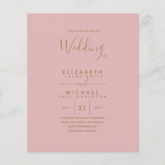 BUDGET Goud Tekst Monochroom Dubbelzijdig Elegant Flyer (Voorkant)