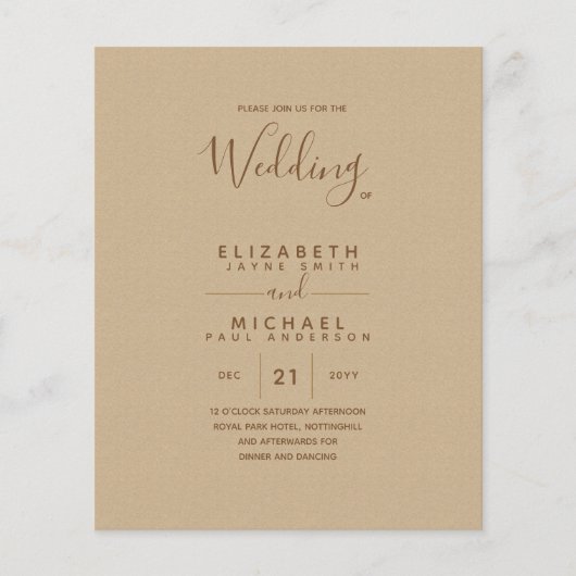 BUDGET Goud Tekst Monochroom Dubbelzijdig Elegant Flyer (Voorkant)