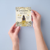 Budget Goud Tweetalig Spaans Quinceanera Flyer (Hand)