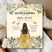 Budget Goud Tweetalig Spaans Quinceanera Flyer