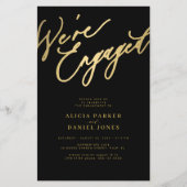 Budget goud We're Engaged verlovingsfeest uitnodig Flyer (Voorkant)