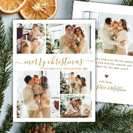 Budget Goud wit 5 Foto Collage Kerstkaart