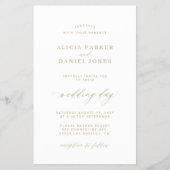 Budget goud wit foto bruiloft uitnodiging flyer (Voorkant)