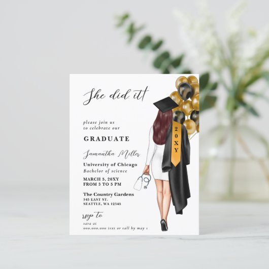 Budget goud zwart verpleegster ze deed het Afstude (Staand voorkant)