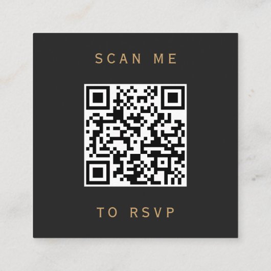 Budget Gouden Agaat Donkere Trouwen QR Code RSVP Informatiekaartje (Achterkant)