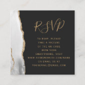 Budget Gouden Agaat Donkere Trouwen QR Code RSVP Informatiekaartje (Voorkant)